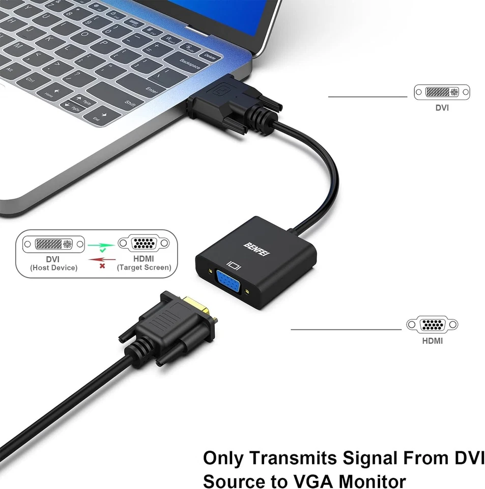 DVI-D 24+1 to VGA Male-Female Adapter - High Performance Video Connection - Image 4 of 4