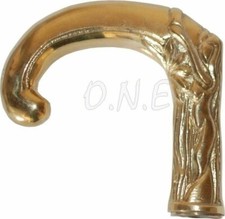 Heavy Victorian Brass Head Handle Only For Wooden Walking Stick Vintage Cane