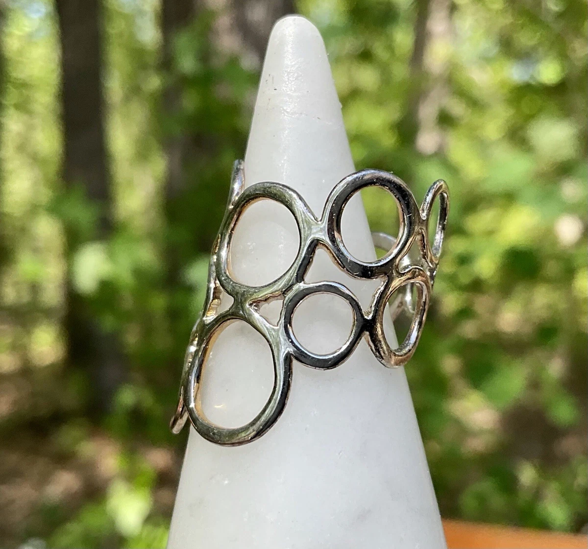 Robert Lee Morris RLM Studio Ring Sterling Silver Open work Circles Bubble Sz6.5