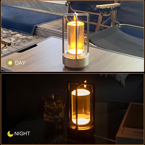 LED Touch Nachttischlampe wiederaufladbar Kunststoff Kristall Camping Atmosphäre - Bild 5 von 11