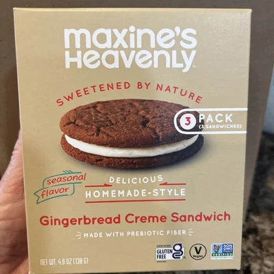 MAXINE'S HEAVENLY Maxine's Heavely Gingerbread Creme Sandwich Vegan And Gluten free (3 )