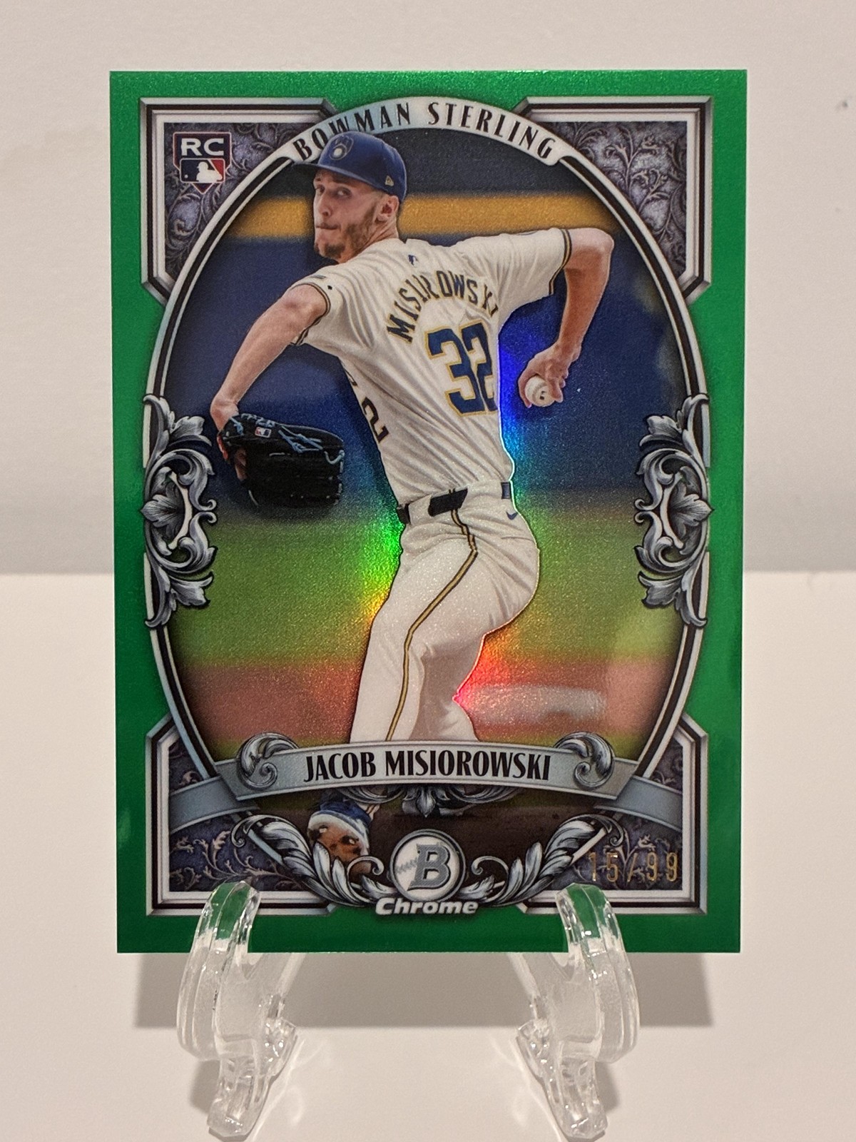Jacob Misiorowski 2026 Bowman #BST-13 Sterling - Green Refractor 