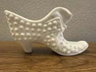 Fenton White Milk Glass Hobnail Boot Vintage Cat’s Head MCM