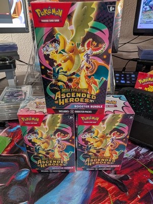 3x Ascended Heros Sealed Booster Bundles - ungewogen (18 Packungen)