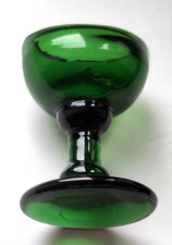 ANTIQUE GEORGIAN BLOWN GLASS BRISTOL GREEN EYE BATH c.1830