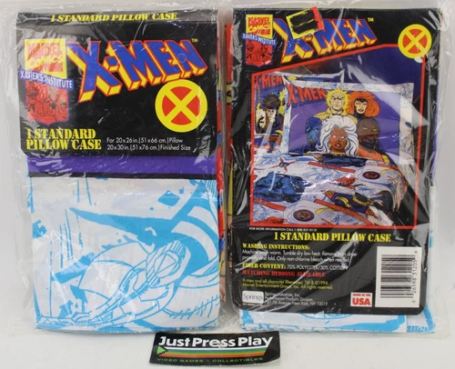 Lot of 2 Vintage 1994 Marvel Comics X-Men Pillow Case USA Made! NOS/New