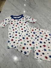 Hanna Andersson Multi Star Youth Sleep Set Size 12 Short Sleeve Shirt Shorts