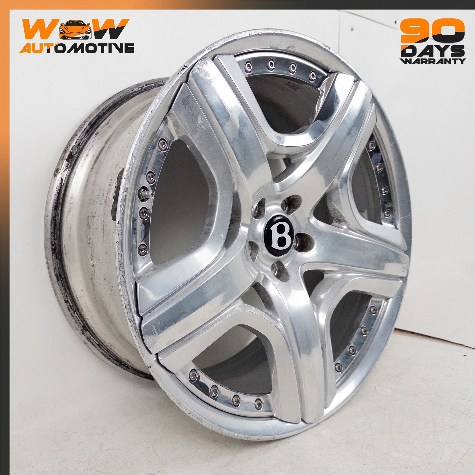 06-19 BENTLEY CONTINENTAL FLYING SPUR 9.5 X 21 21" WHEEL RIM 3W0601025CT 1 OEM