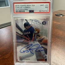 2015 Topps High Tek - Autographs Carlos Correa Pattern 1 Grass/Waves (AU, RC)