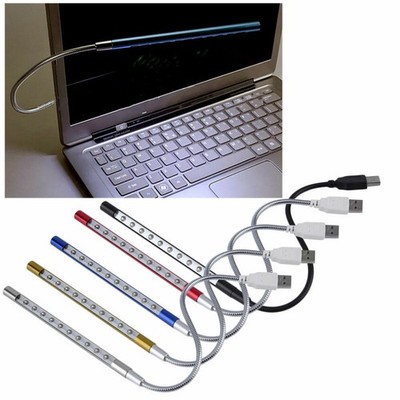 USB Keyboard Night PC Light Flexible Lamp 10 LED for Reading Notebook Laptop