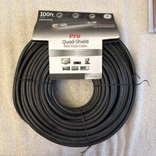 G.E. RG6 QUAD Shield Coax Cable Black TV Antenna Satellite 100ft Multi-Pack New