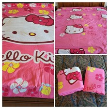 Hello Kitty Twin Duvet Twin/Full Flat Sheet Set Pink Reversible