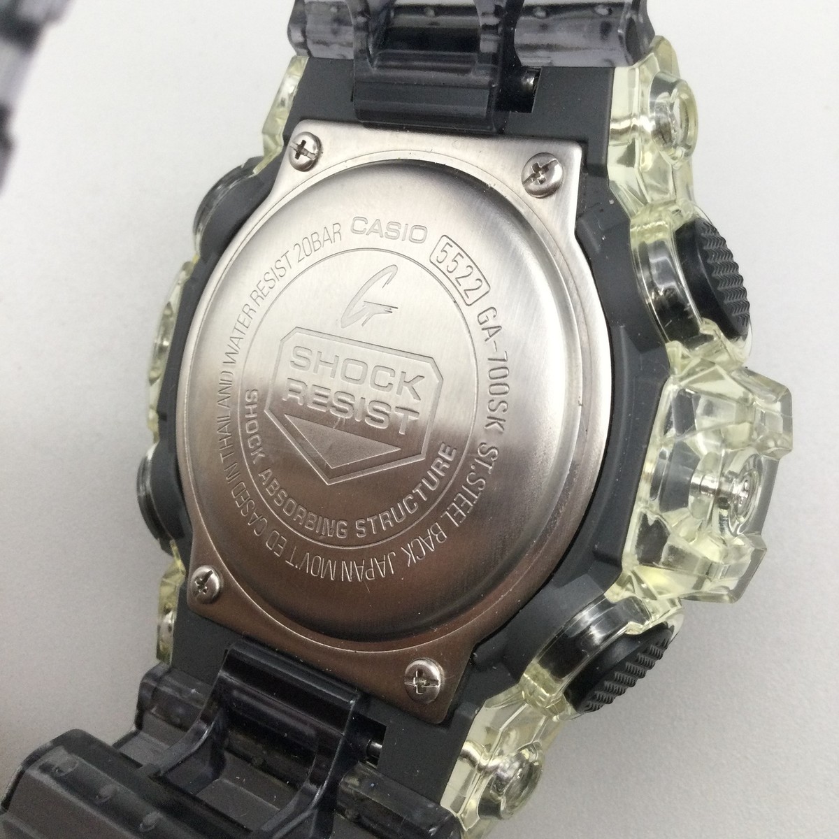 Casio G Shock 5522 GA-700SK Transparent Mens 53mm Skeleton Watch