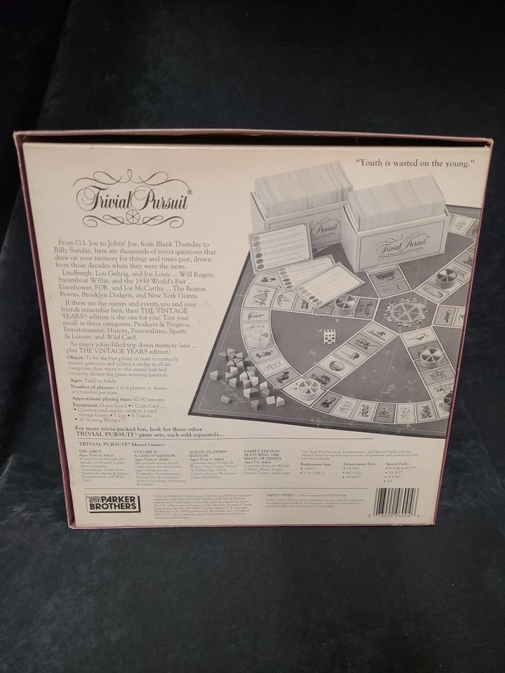 Trivial Pursuit Vintage Years - 1920's to 1950's Box - Image 3 of 4