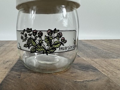 Vintage Carlton Glass Kitchen Canister Jar - Marjoram Herb Jar - 3/4L - USA