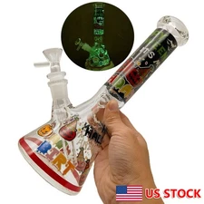 10" Pumpkins Hookah Glass Water Pipe Glow in the Dark Bong Smoking Pipes + Bowl