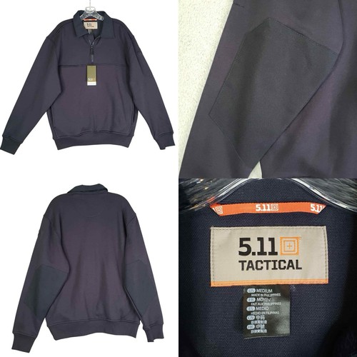 5.11 Tactical Pullover Jobshirt Herren Gr. Medium Blau 1/4 Zip Sweatshirt Neu