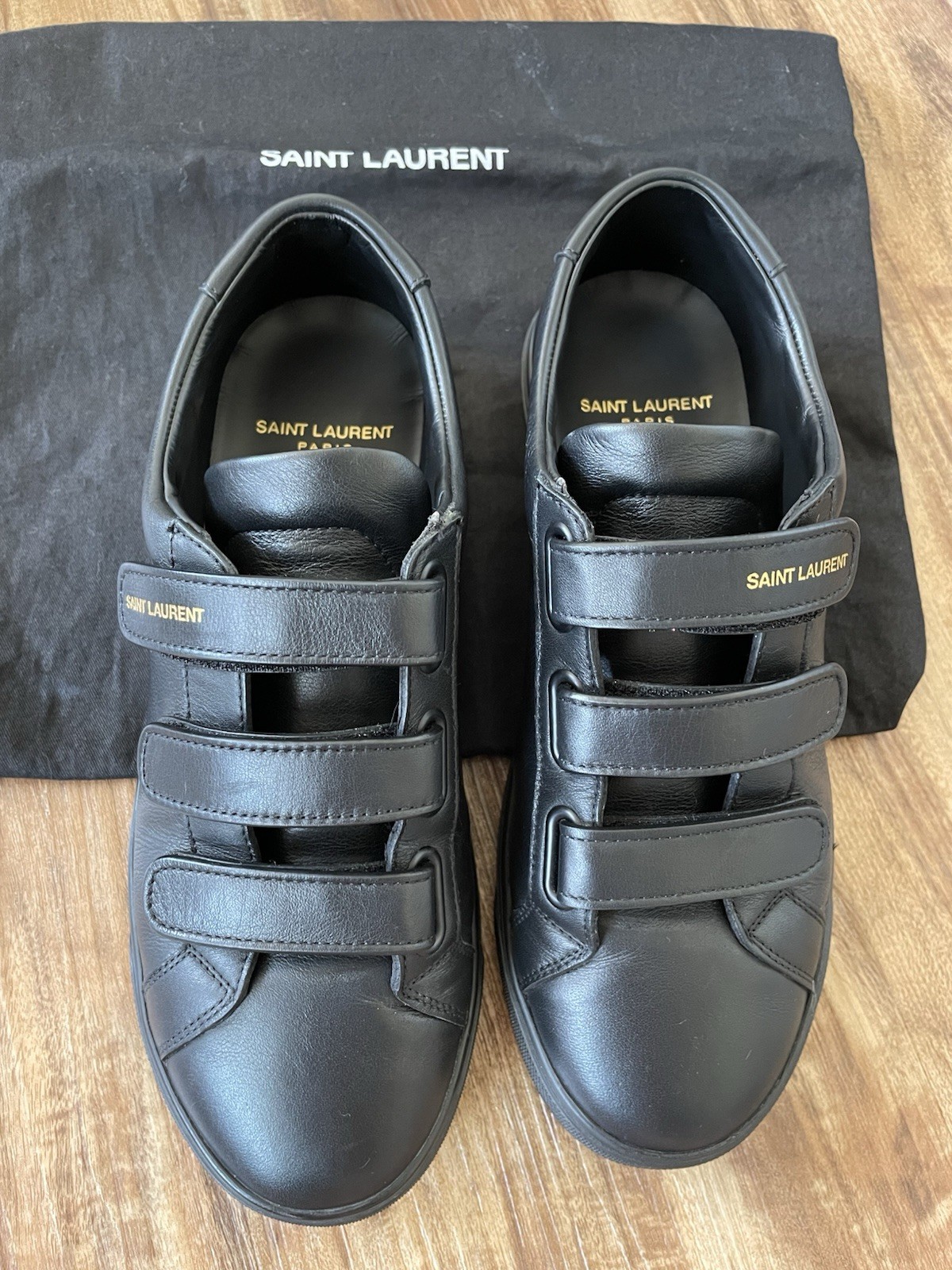 SAINT LAURENT Sneakers basse Saint Lauren Andy cinturino touch in pelle nera