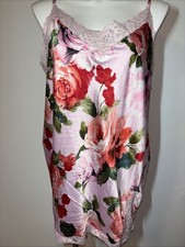 Joyspun Floral Lace Trim Chemise Nightgown Plus Size 3X