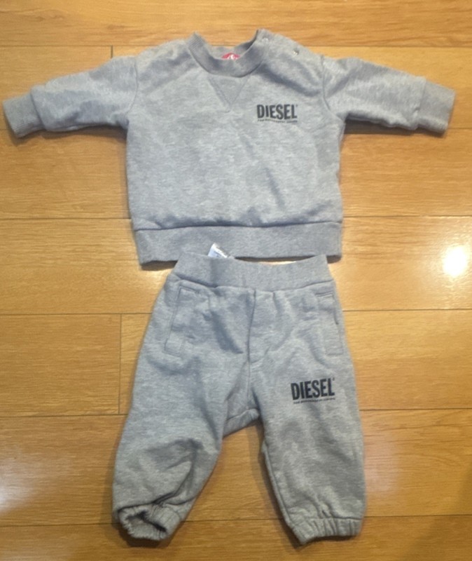 Diesel Gray 2 Piece Sweatshirt & Pants Set – Baby Boy & Toddler Outfit 3-6 month