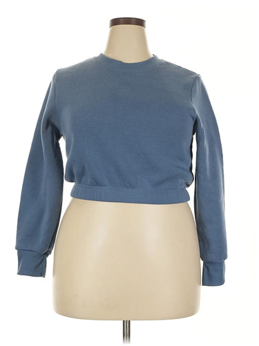 Real Essentials Women Blue Sweatshirt 2X Plus