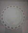 Vtg Anchor Hocking "Old Colony" Lace Edge Serving Platter Milk Glass 13”