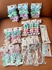 New Claire’s Accessory Hair & Jewelry 17 Piece Lot Shell Ponytail Holder Clips