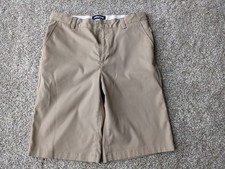 Lands' End No-Iron Boys Shorts Tan Size 14 Adjustable Waist