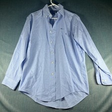 Ralph Lauren Yarmouth Men Dress Shirt Size 15 Blue Check Cotton Pleated Business