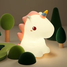 Cute Unicorn LED Night Light For Kids USB Rechargeable Silicone Touch Night Lamp