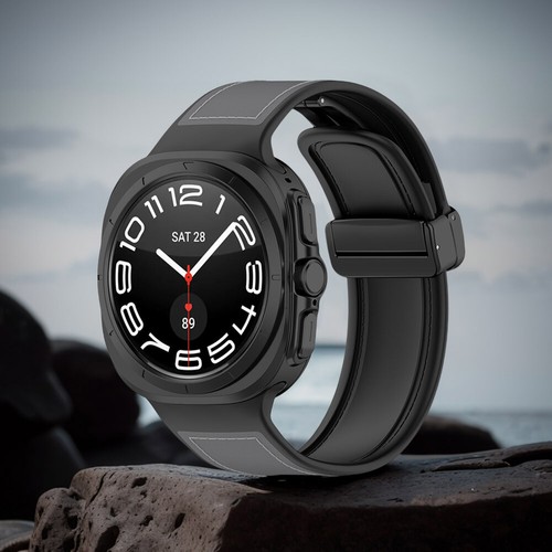 Silikonowy pasek Magnetyczna składana klamra do Samsung Galaxy Watch 7 Ultra 47mm - Zdjęcie 4 z 30