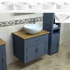 Grey Bathroom Wall Hung Vanity Unit Furniture Wash Stand Ceramic Basin 502GW