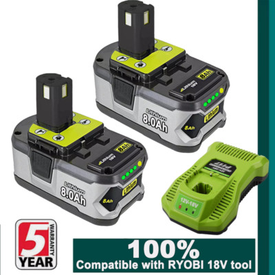 18V 8.0Ah Akku für RYOBI One Plus Lithium RB18L50 P108 P109 Batterie 