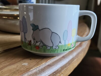 Vintage Ceramic Dumbo Walt Disney Productions Coffee Mug Tea Cup DD Japan