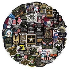 Stickers Military Veterans Vinyl Decal Stickers USA Flag Army Pack Lot 35pcs  