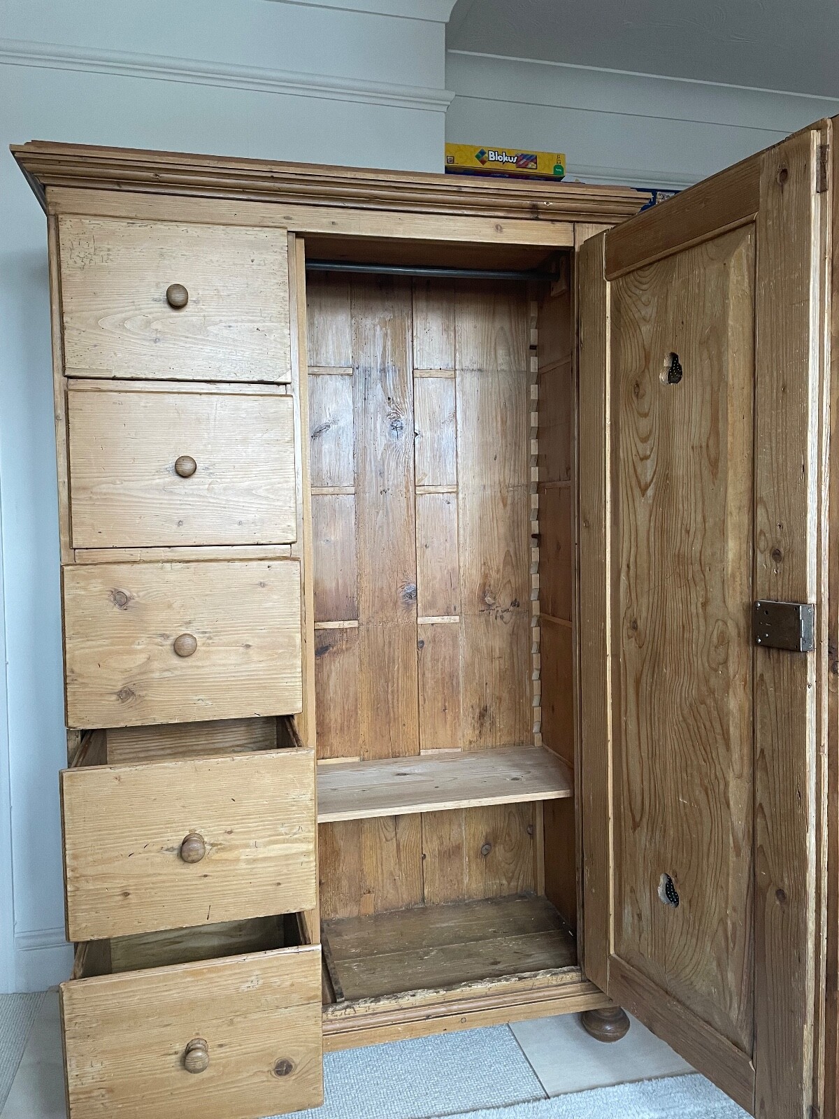 Vintage pine larder cupboard with drawers eBay