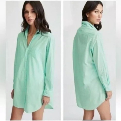 Frank & Eileen Mary Classic Shirt Dress 100% Cotton Spearmint Green Ice Blue XS - Bild 6 von 15