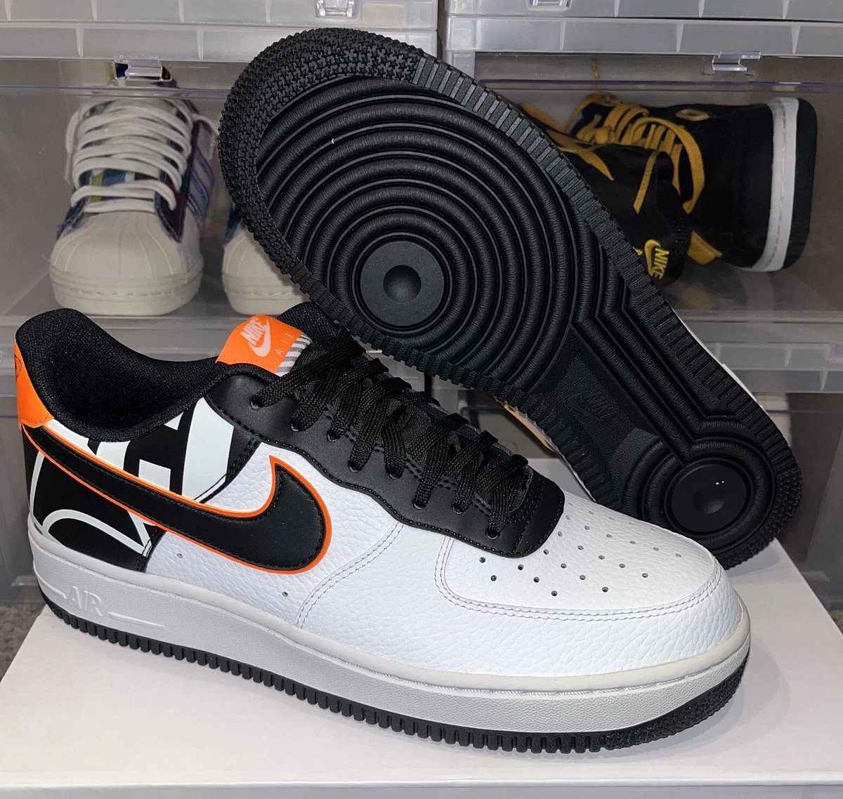 Nike Air Force 1 '07 LV8 sneakers in white, black and orange