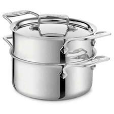 All-Clad 3 QT D5 Polished 18/10 Stainless 5-ply Casserole, Lid & Steamer SD55303