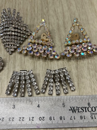 Vintage Lot of 4 Rhinestone SHOE CLIPS - Picture 3 of 12