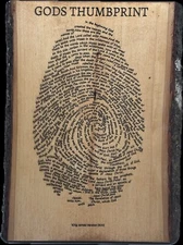 GODS Thumb Print Live Edge Solid Wood Sign