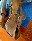 Antique 19th Century Primitive Wood Leather and Metal Ice Skates — photo 5