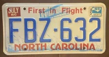 North Carolina 1985 FIRST IN FLIGHT License Plate HIGH QUALITY # FBZ-632