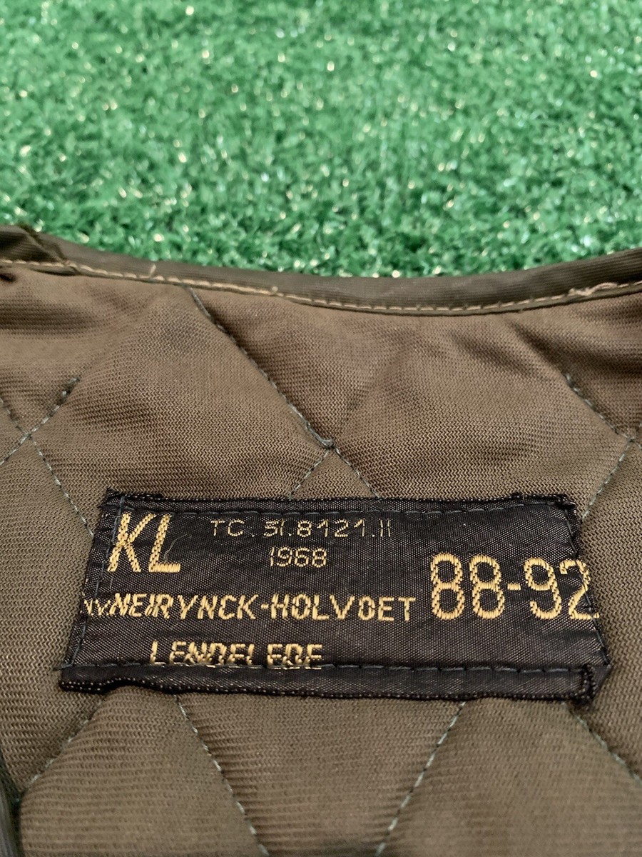 k Vintage Neirynck-Holvoet Quilted Military Vest Olive 1968 Army