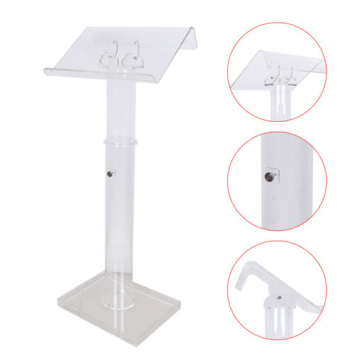 See-Through Adjustable Speaker Presentation Lectern Podium Stand 80-130cm