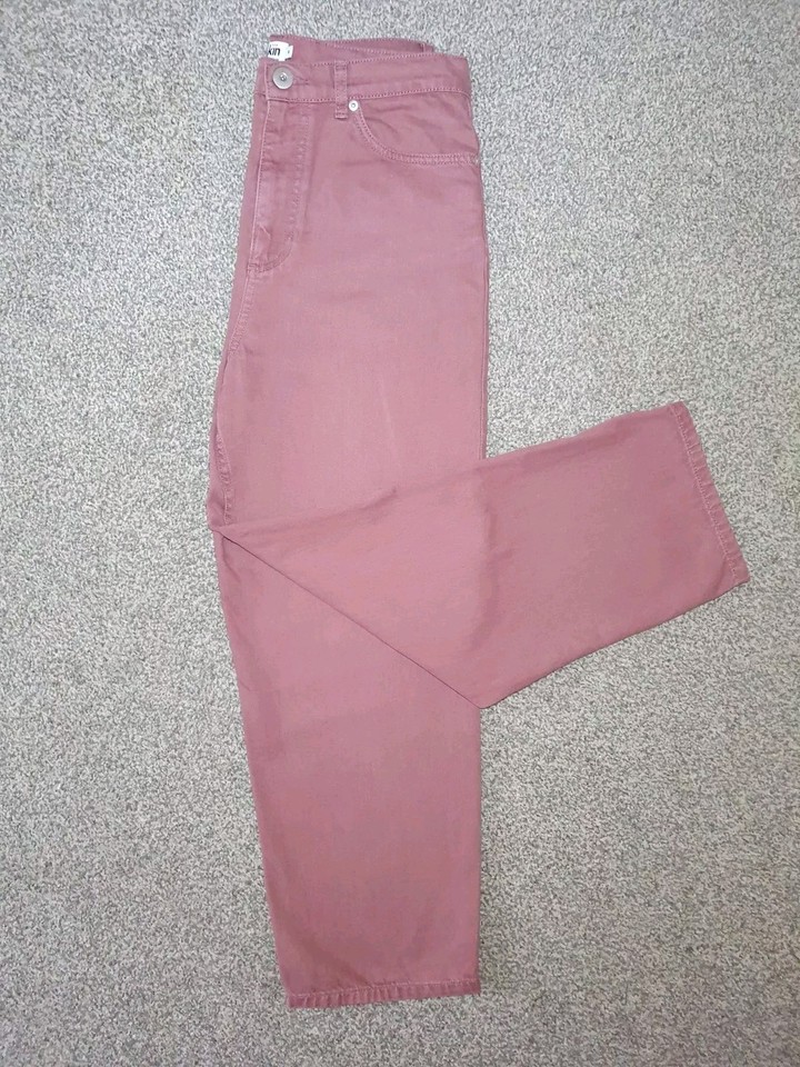 KIN by John Lewis Mom Jeans Pink UK 8 High Rise Cotton Relaxed Fit eBay
