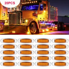 20x 12-LED Amber Heavy Truck Trailer Side Marker Clearance Lights For Peterbilt