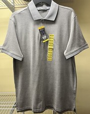 Member's Mark Men's Short Sleeve Stretch Cotton Gray Pique Polo Shirt Medium New
