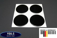 4 Nabenkappen Nabendeckel Silikon Aufkleber Sticker 64,0 mm - Schwarz Emblem 