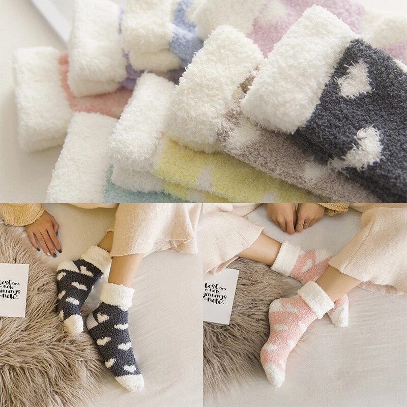 Women Ladies Soft Fluffy Bed Socks Winter Warm Lounge Slipper Fleece Soft Sock